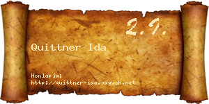 Quittner Ida névjegykártya